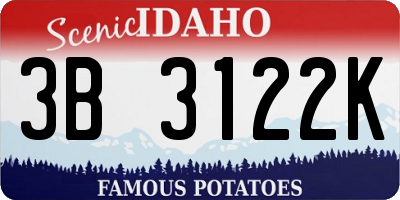 ID license plate 3B3122K