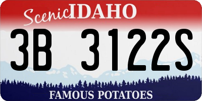 ID license plate 3B3122S