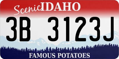 ID license plate 3B3123J