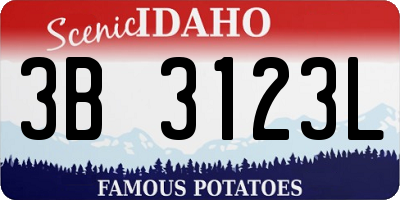 ID license plate 3B3123L