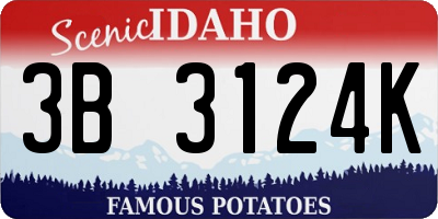 ID license plate 3B3124K