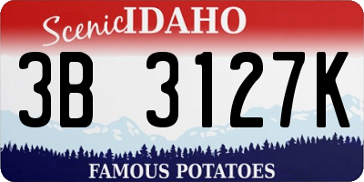 ID license plate 3B3127K