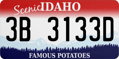 ID license plate 3B3133D