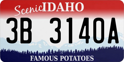 ID license plate 3B3140A