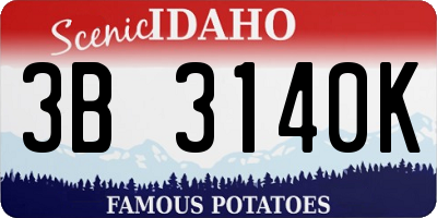 ID license plate 3B3140K