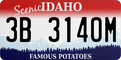 ID license plate 3B3140M