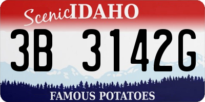 ID license plate 3B3142G