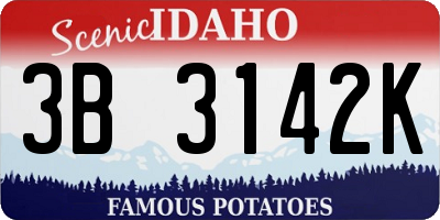 ID license plate 3B3142K