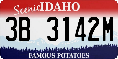 ID license plate 3B3142M
