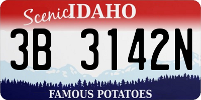 ID license plate 3B3142N
