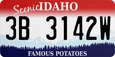 ID license plate 3B3142W