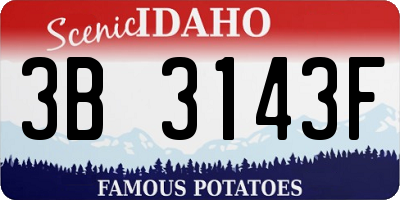 ID license plate 3B3143F