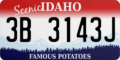 ID license plate 3B3143J