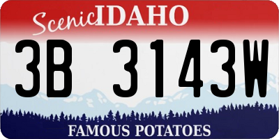 ID license plate 3B3143W