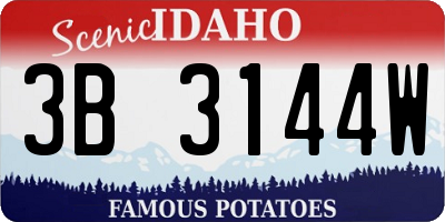ID license plate 3B3144W