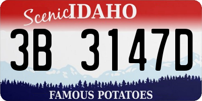 ID license plate 3B3147D