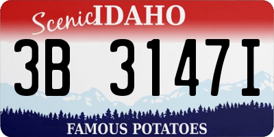 ID license plate 3B3147I