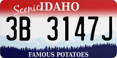 ID license plate 3B3147J