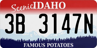 ID license plate 3B3147N