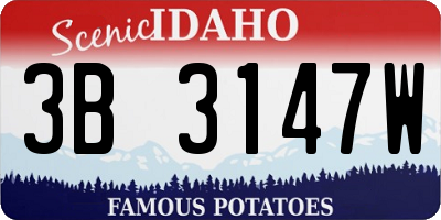 ID license plate 3B3147W