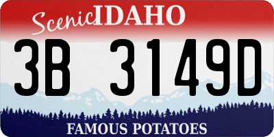 ID license plate 3B3149D