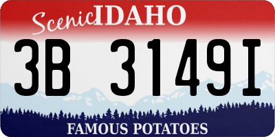 ID license plate 3B3149I