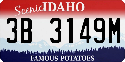 ID license plate 3B3149M