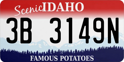 ID license plate 3B3149N
