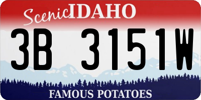 ID license plate 3B3151W