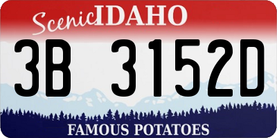 ID license plate 3B3152D
