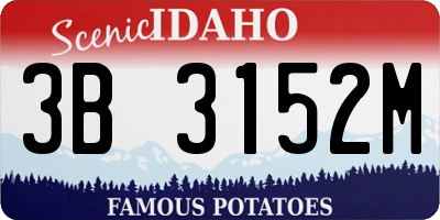 ID license plate 3B3152M