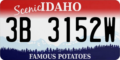 ID license plate 3B3152W