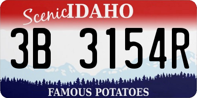 ID license plate 3B3154R