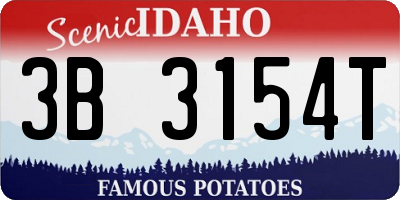 ID license plate 3B3154T