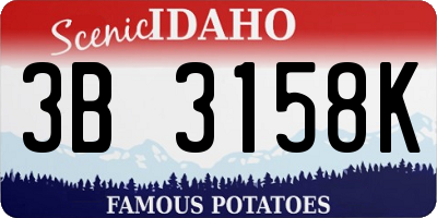ID license plate 3B3158K