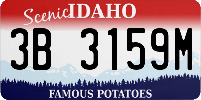 ID license plate 3B3159M