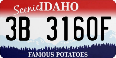 ID license plate 3B3160F