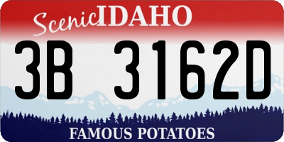 ID license plate 3B3162D