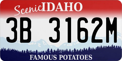 ID license plate 3B3162M