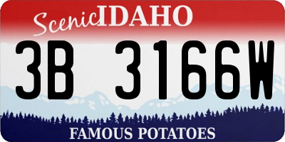 ID license plate 3B3166W