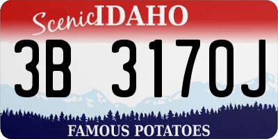 ID license plate 3B3170J