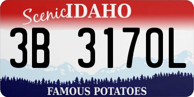 ID license plate 3B3170L