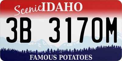 ID license plate 3B3170M