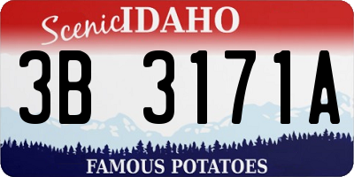 ID license plate 3B3171A