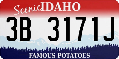 ID license plate 3B3171J