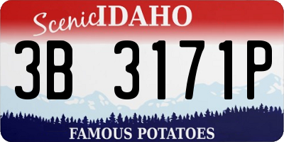 ID license plate 3B3171P