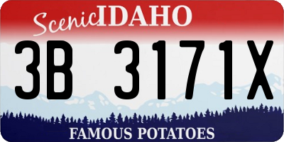 ID license plate 3B3171X
