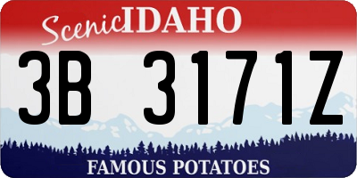 ID license plate 3B3171Z