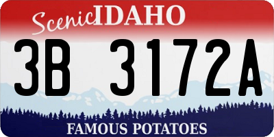 ID license plate 3B3172A