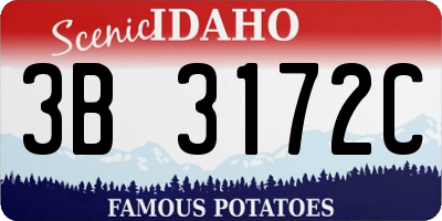 ID license plate 3B3172C